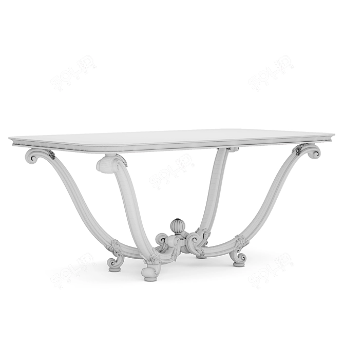 Handcrafted Dining Table, Customizable Finish 3D model image 4