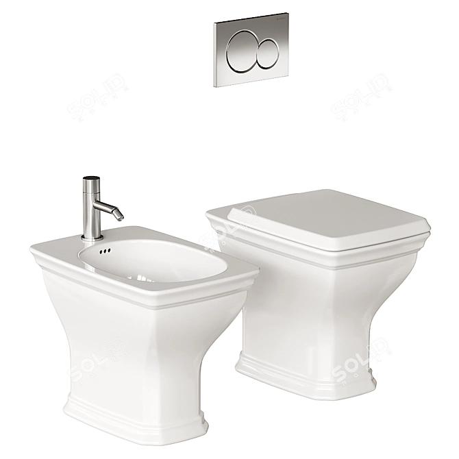 Civitas Ceramic Bathroom Set 3D model image 1