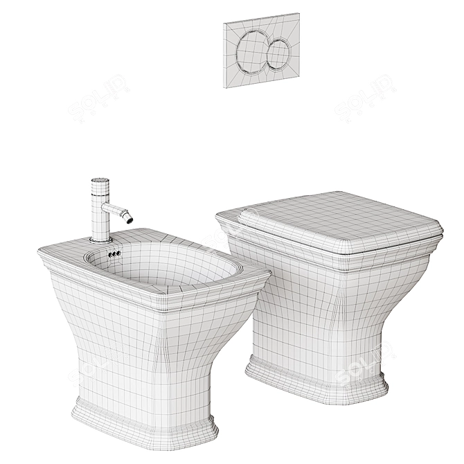 Civitas Ceramic Bathroom Set 3D model image 5