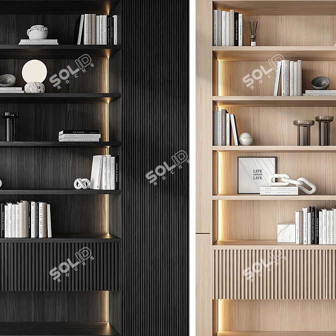 Industrial Style Bookcase with XForm 3D model image 3