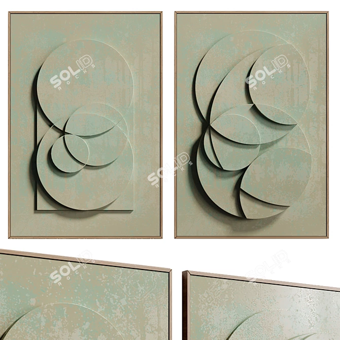 Modern Abstract Poster Artwork 3D model image 1