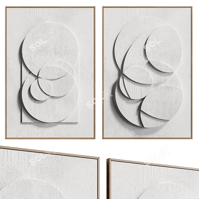 Modern Abstract Poster Artwork 3D model image 2