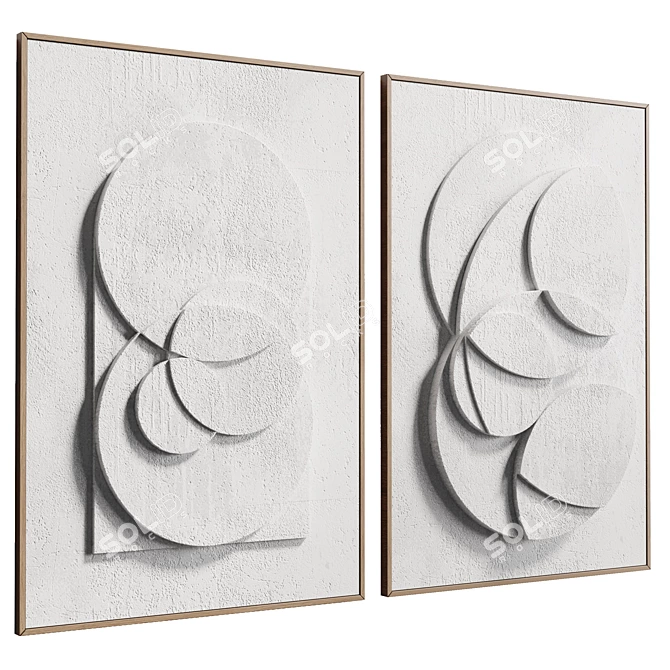 Modern Abstract Poster Artwork 3D model image 4