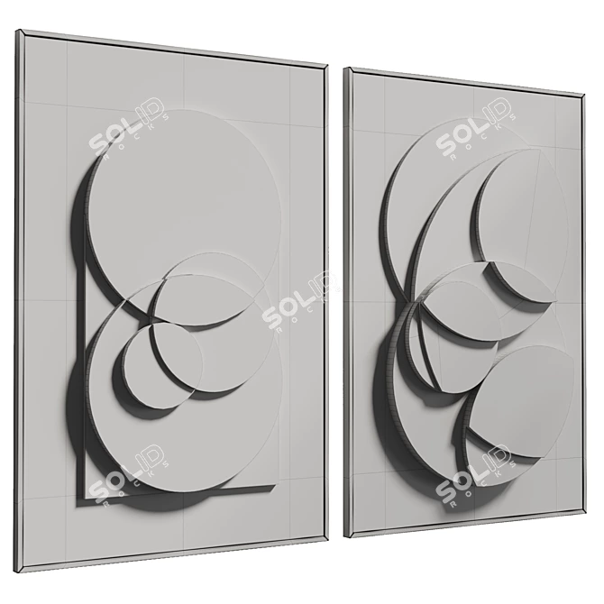 Modern Abstract Poster Artwork 3D model image 5