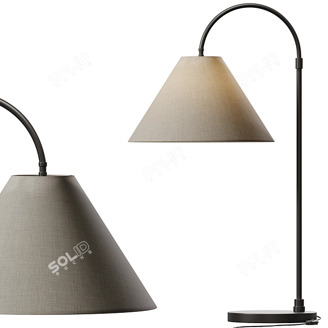  Sleek Arc Metal Table Lamp 3D model image 1