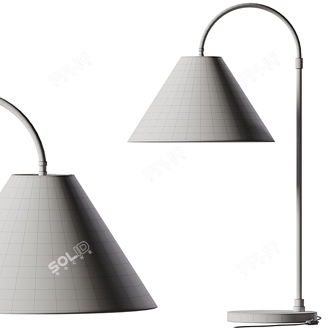  Sleek Arc Metal Table Lamp 3D model image 2