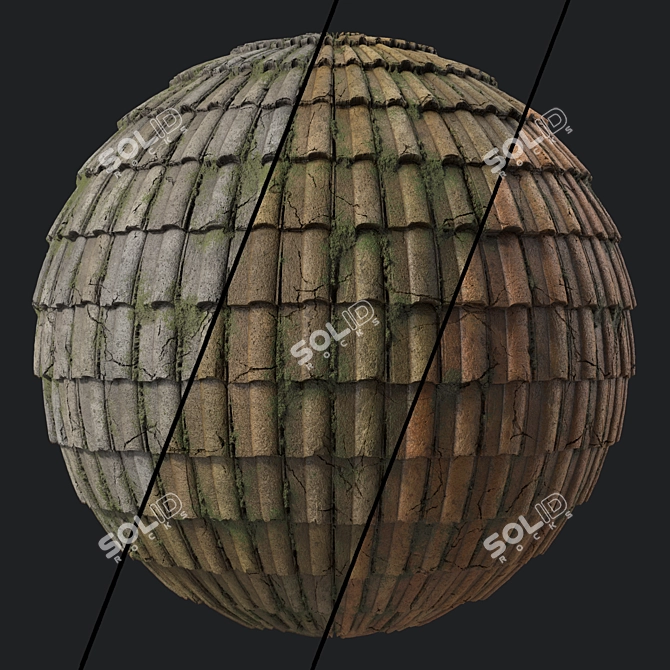 Concrete Roofing Material 4k Texture 3D model image 1