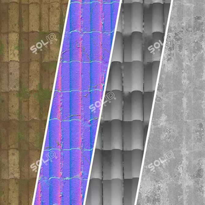 Concrete Roofing Material 4k Texture 3D model image 5