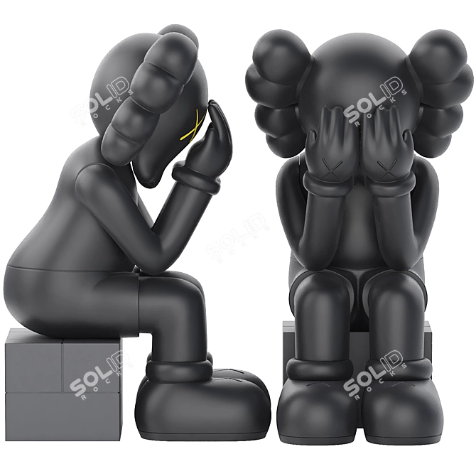 Limited Edition KAWS Vinyl Figure 3D model image 5