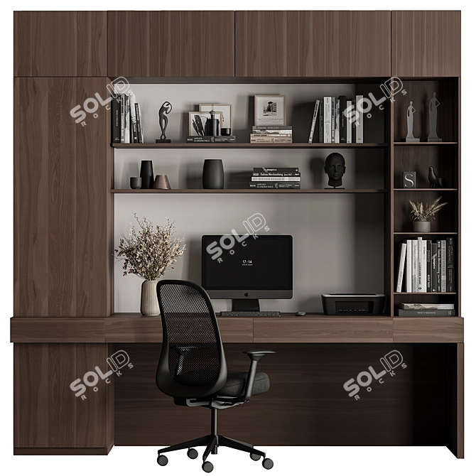 Modern Home Office Furniture Set 3D model image 1