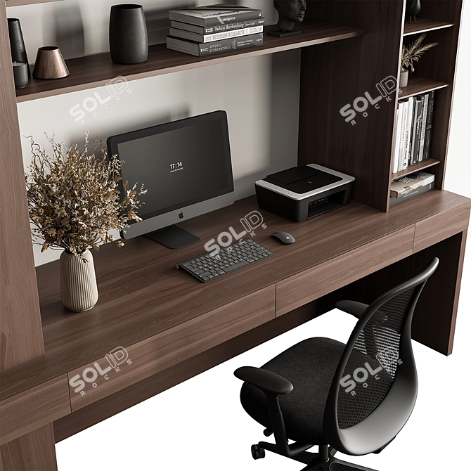 Modern Home Office Furniture Set 3D model image 2