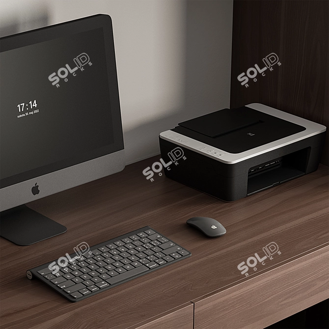 Modern Home Office Furniture Set 3D model image 5