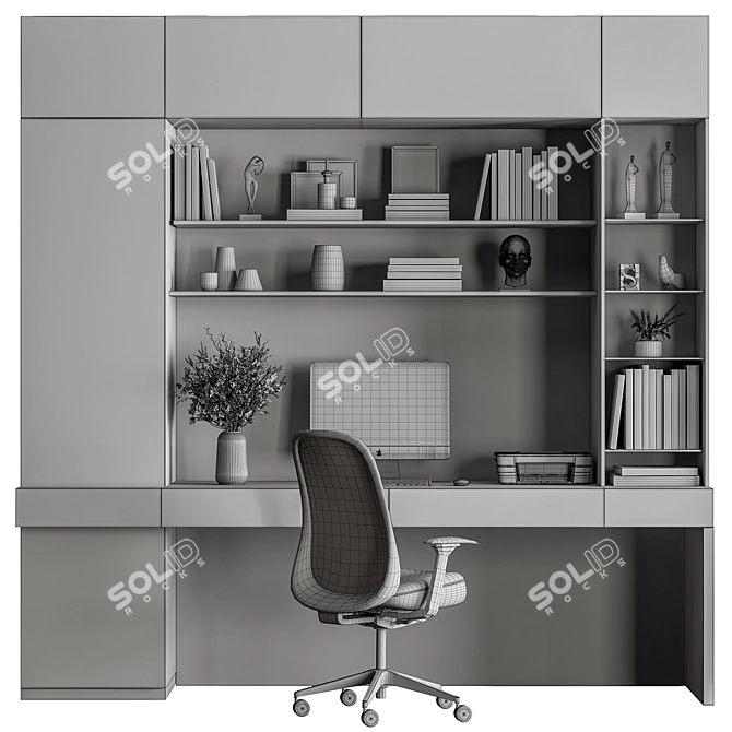 Modern Home Office Furniture Set 3D model image 6