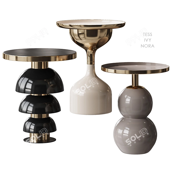 LEITMOTIV Metal Side Tables Set 3D model image 4