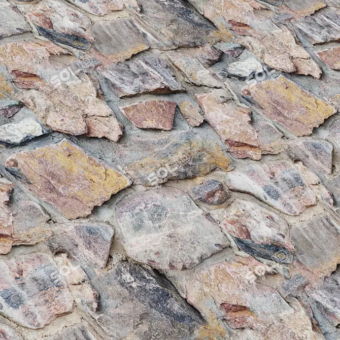 Stacked Stone Covering Texture Set 3D model image 5