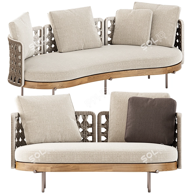 Contemporary Outdoor Seating: Torii Nest Sofa 3D model image 1