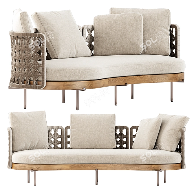 Contemporary Outdoor Seating: Torii Nest Sofa 3D model image 3