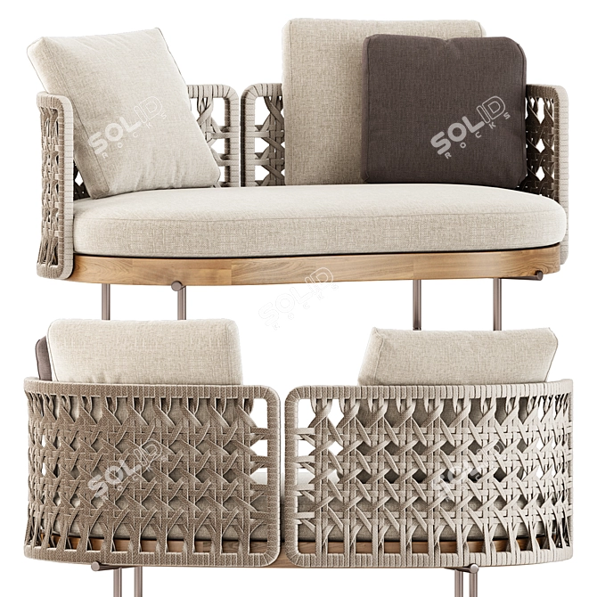 Contemporary Outdoor Seating: Torii Nest Sofa 3D model image 4