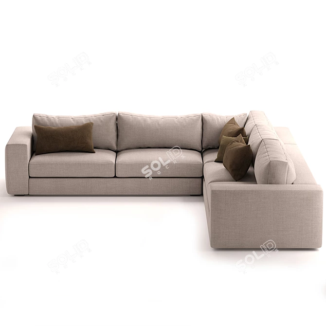 Modern Low Profile Corner Sectional 3D model image 4