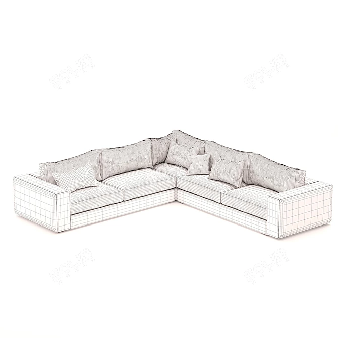 Modern Low Profile Corner Sectional 3D model image 6