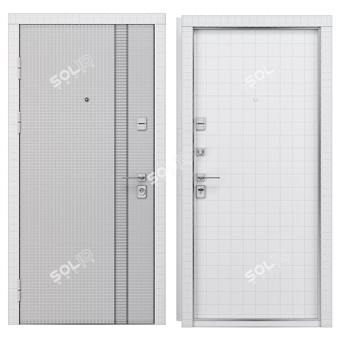 Rail (Abwehr) Metal Entry Door 3D model image 4