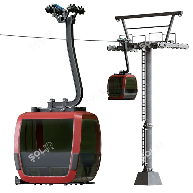 Mountain Cable Car Ride 3D model image 1