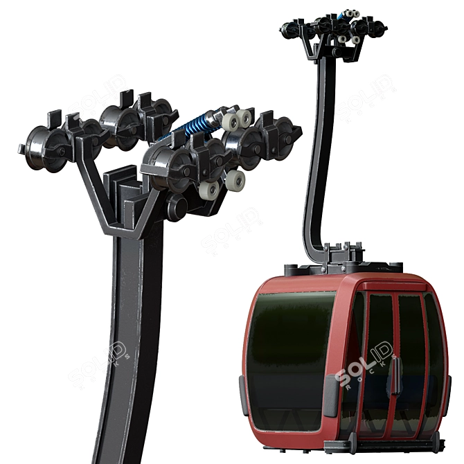 Mountain Cable Car Ride 3D model image 2