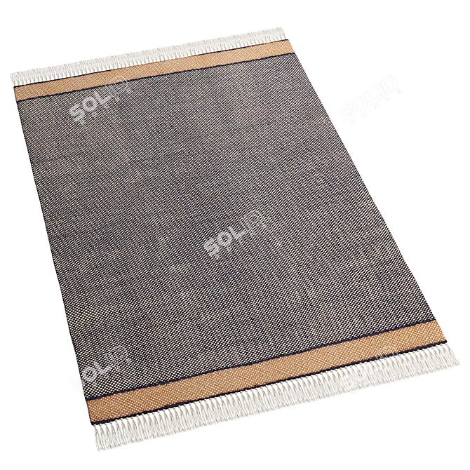 Boho Charm Jute Fringed Rug 3D model image 3