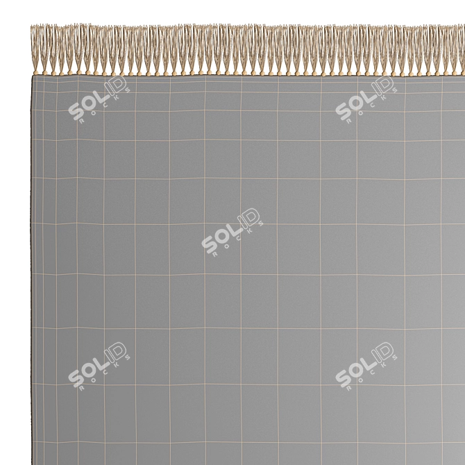 Boho Charm Jute Fringed Rug 3D model image 4