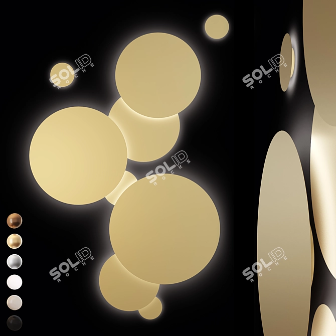 Title: LED Disk Wall Light Combo 3D model image 1