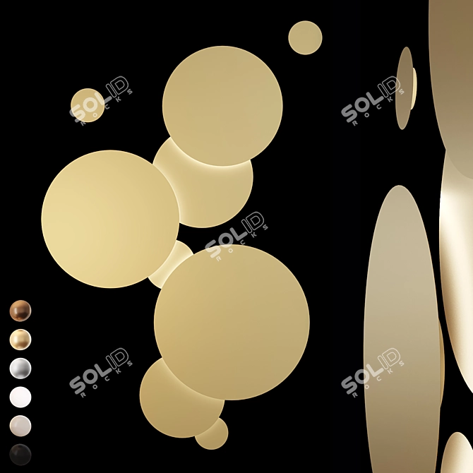 Title: LED Disk Wall Light Combo 3D model image 2