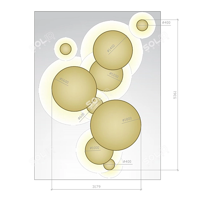 Title: LED Disk Wall Light Combo 3D model image 5