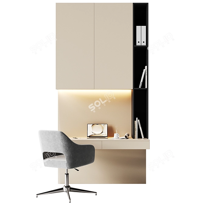 Modern Office Workspace Set 3D model image 1