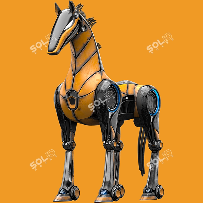 Robotic Horse Character with Animation 3D model image 3