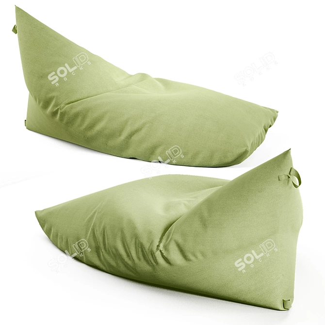 Velvety Triangle Bean Bag Chair 3D model image 8