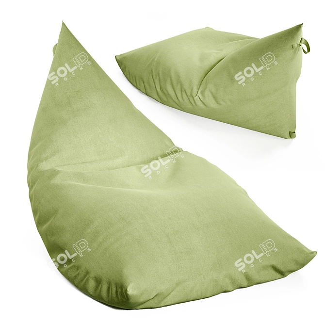 Velvety Triangle Bean Bag Chair 3D model image 13