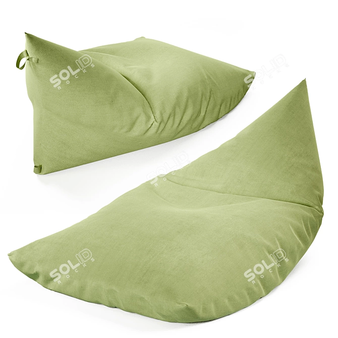 Velvety Triangle Bean Bag Chair 3D model image 14