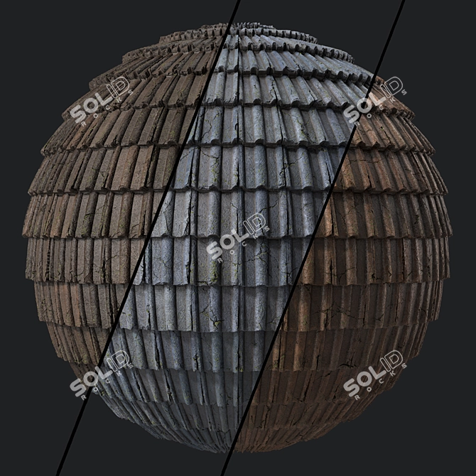 Concrete Roofing Material 4k Texture 3D model image 1