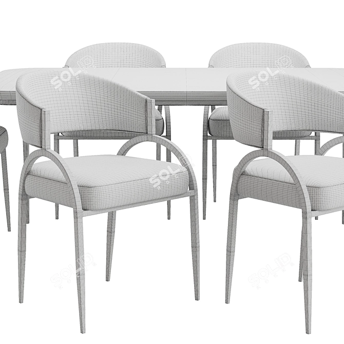 Contemporary Dining Chair & Table 3D model image 4