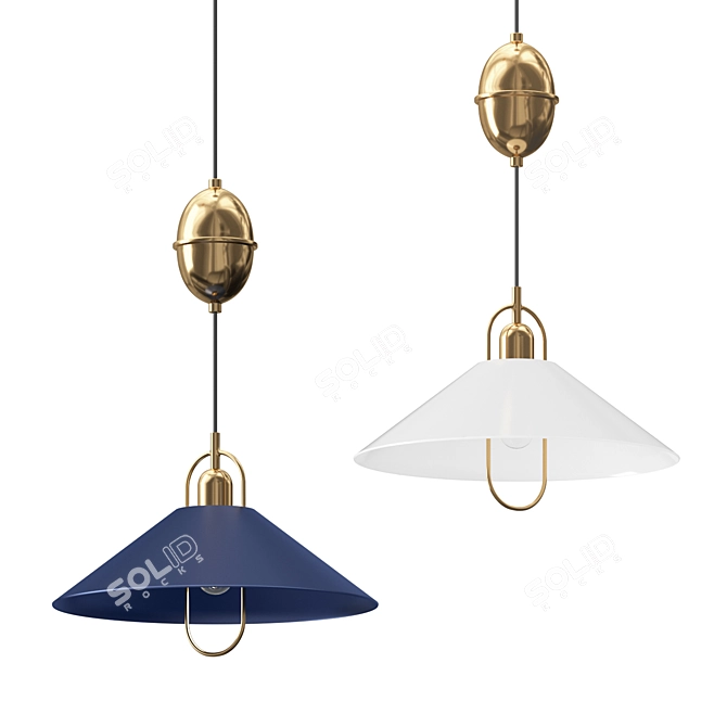 Mariel Arched Pendant Light 3D model image 1