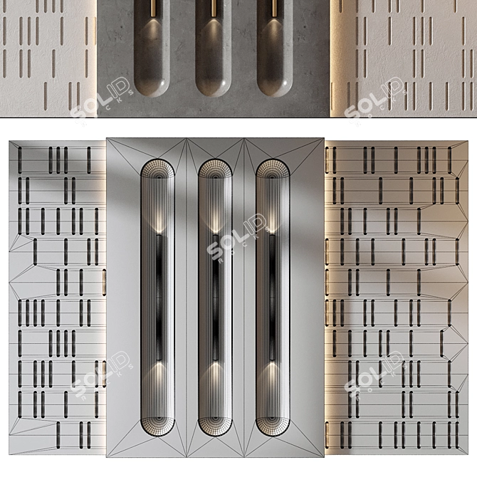 Architectural Wall Panels Set 338 3D model image 2