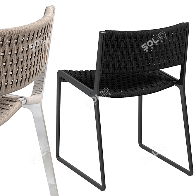 Modern Wicker Wing Chair 3D 3D model image 4