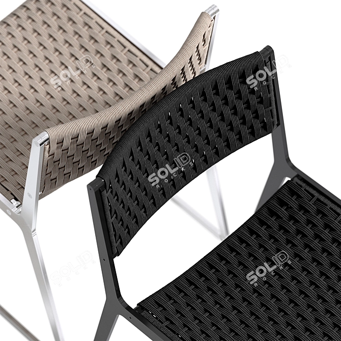 Modern Wicker Wing Chair 3D 3D model image 5