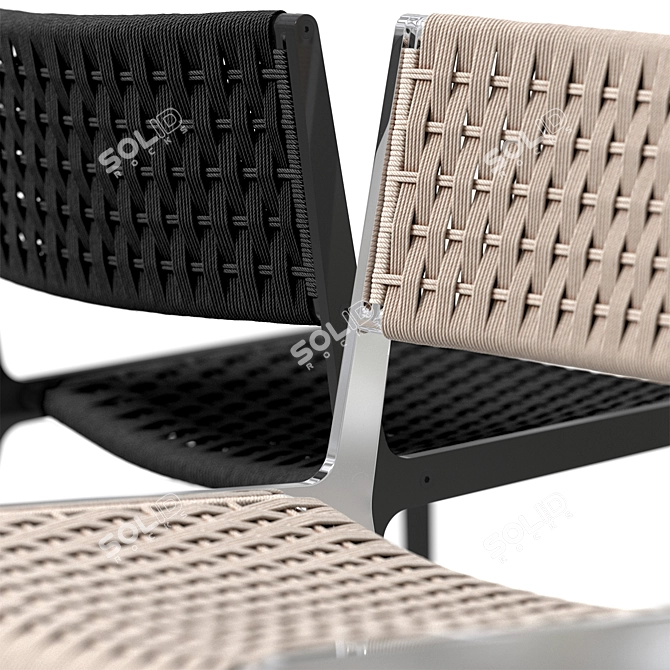 Modern Wicker Wing Chair 3D 3D model image 6