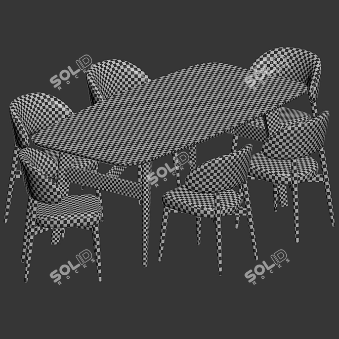 Elegant Dining Set with Hyde Chair and Abrey Table 3D model image 4