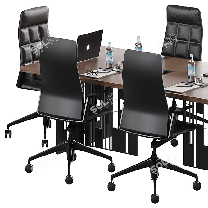 Contemporary Modular Meeting Table 3D model image 4