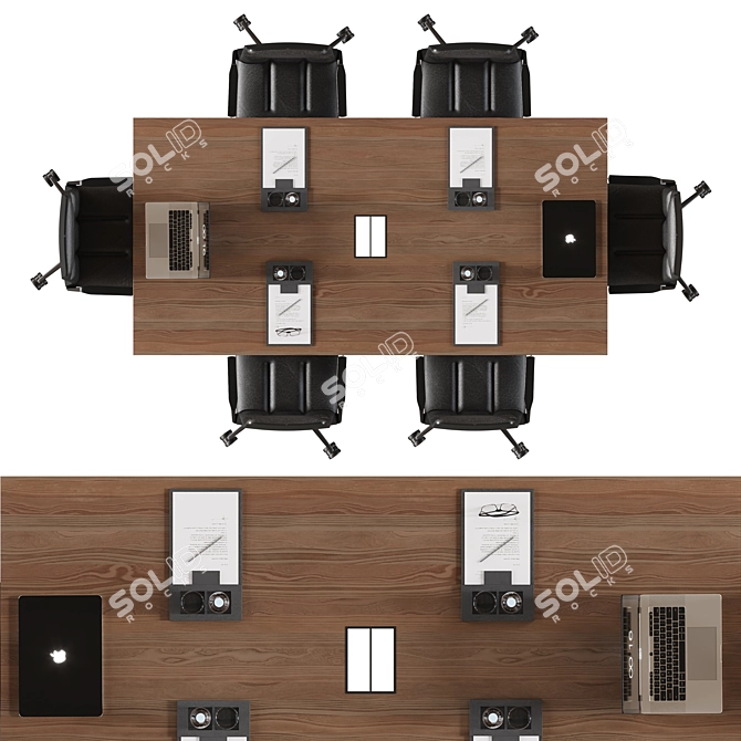 Contemporary Modular Meeting Table 3D model image 5