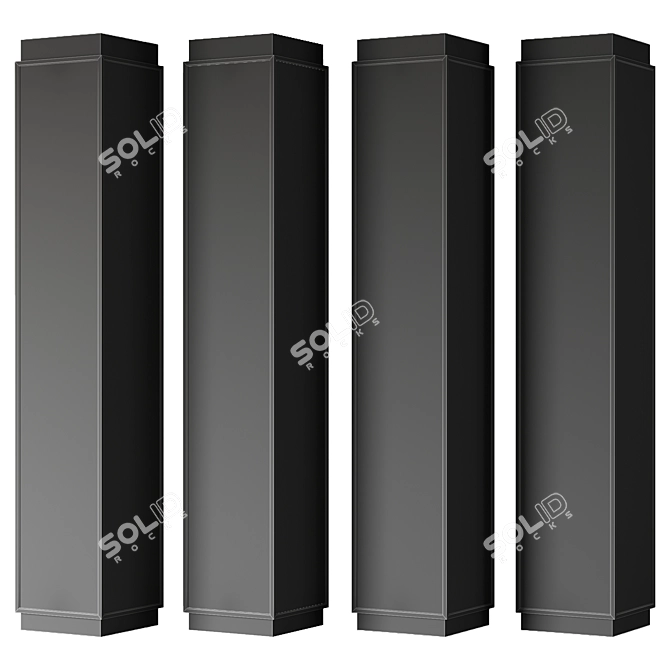 Perforated Metal Columns Set 3D model image 4