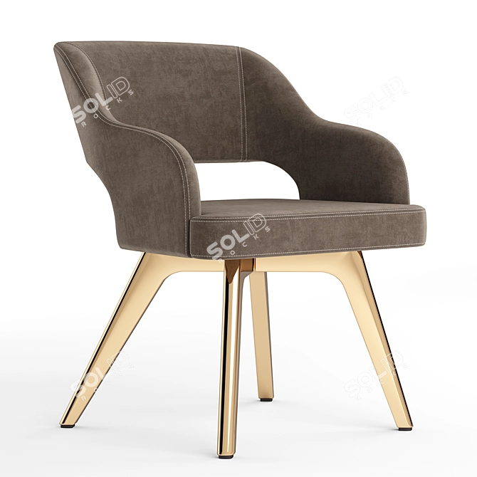 Elegant Cantori Adria Dining Chair 3D model image 3