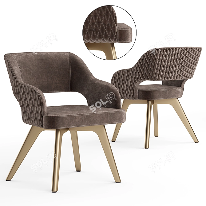 Elegant Cantori Adria Dining Chair 3D model image 5